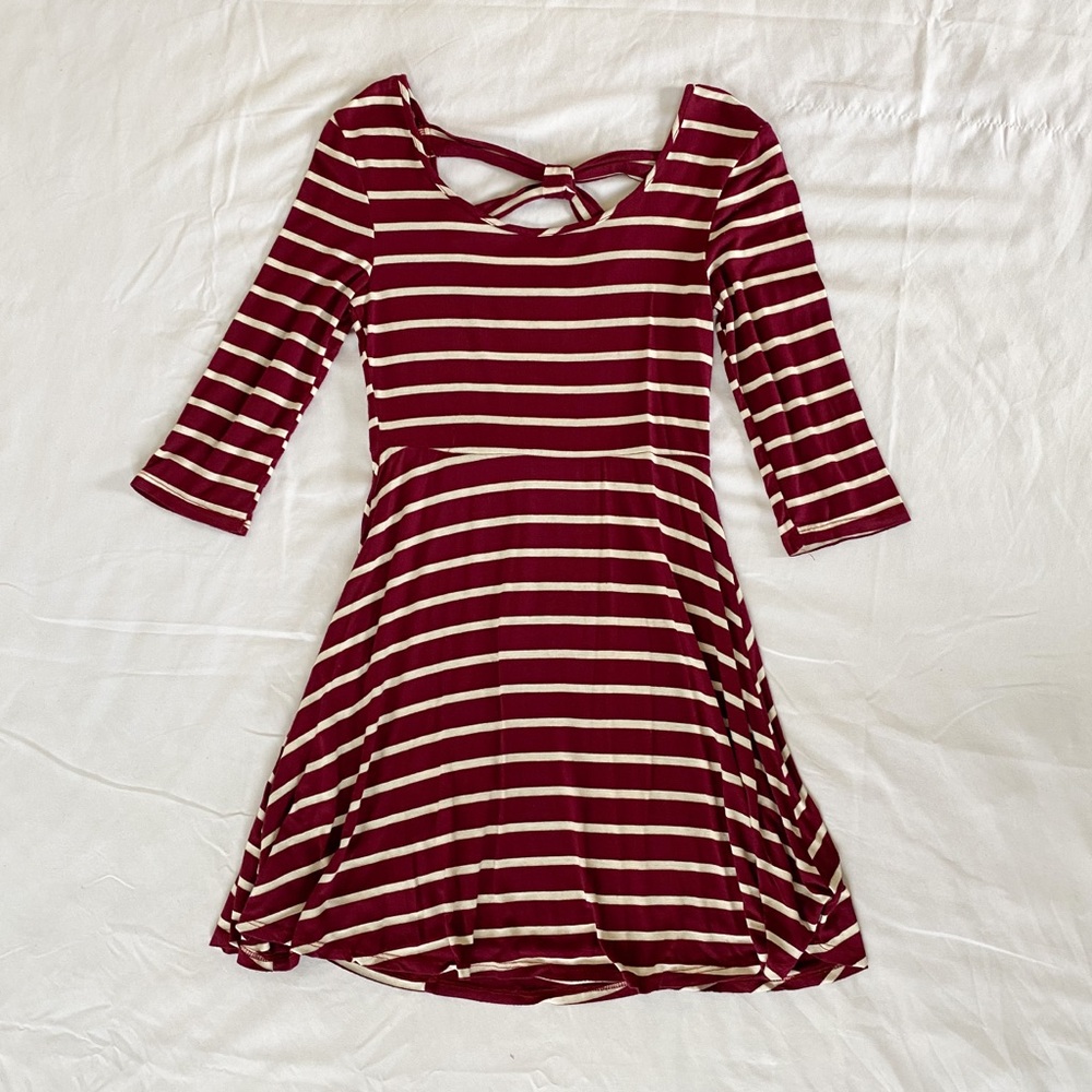 Striped burgundy dress